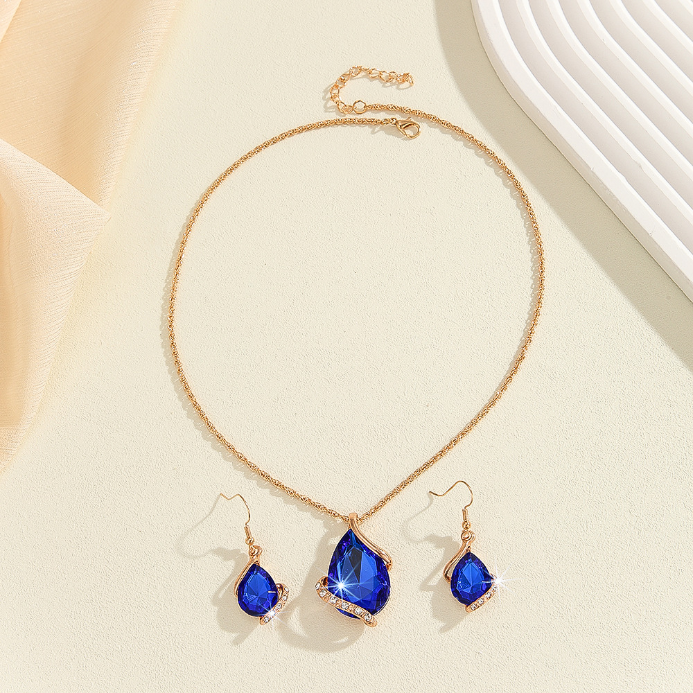 2-piece crystal jewelry set#2103