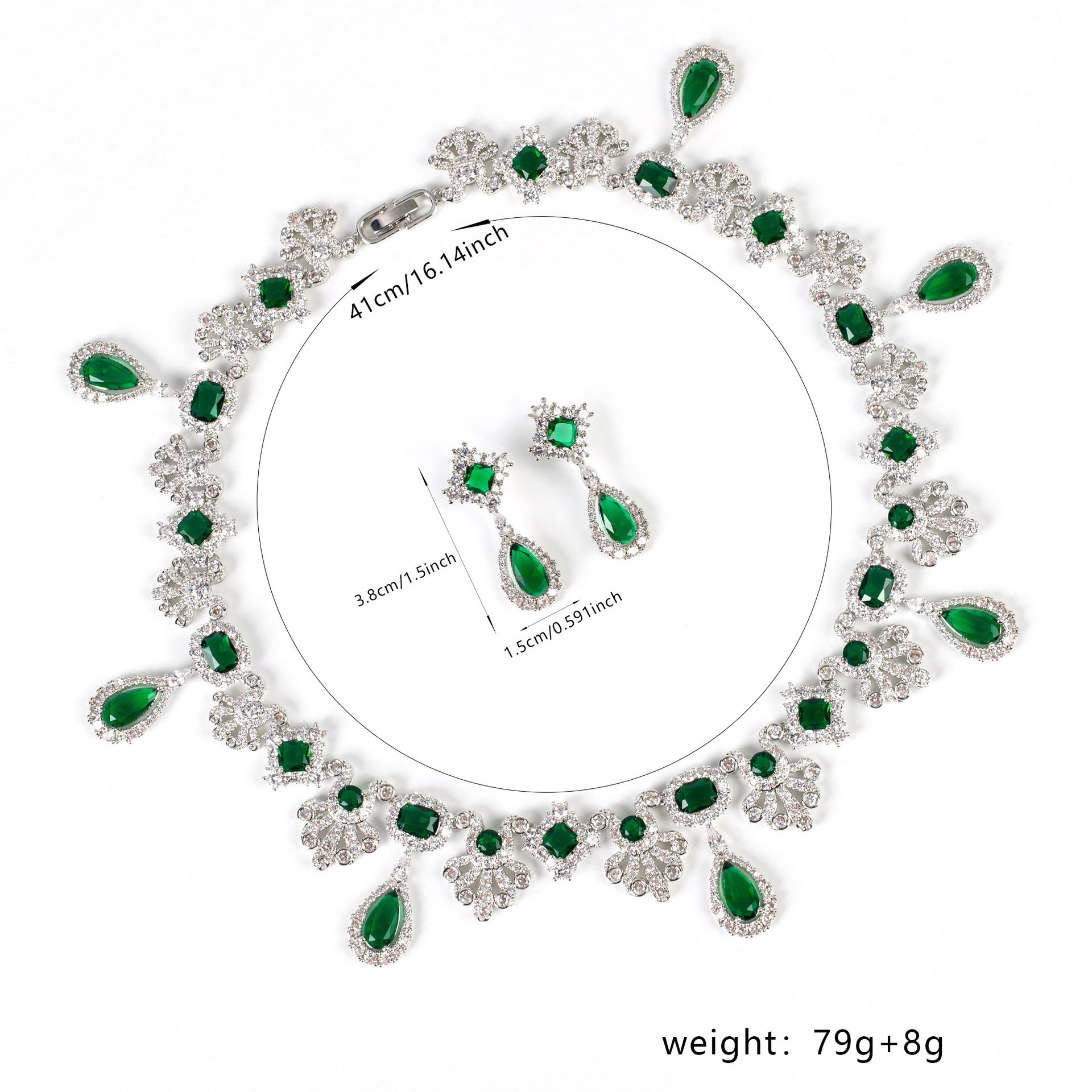 New Louvre Collection Teardrop Zirconia Jewelry Set