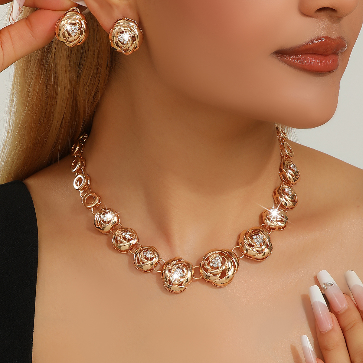 2-piece crystal jewelry set#TL4335