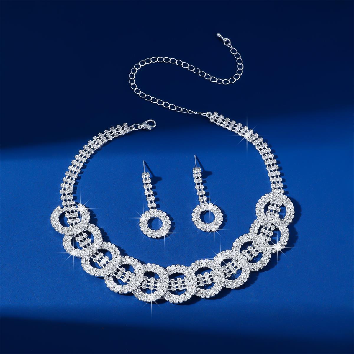 2-piece crystal jewelry set#ZL002645