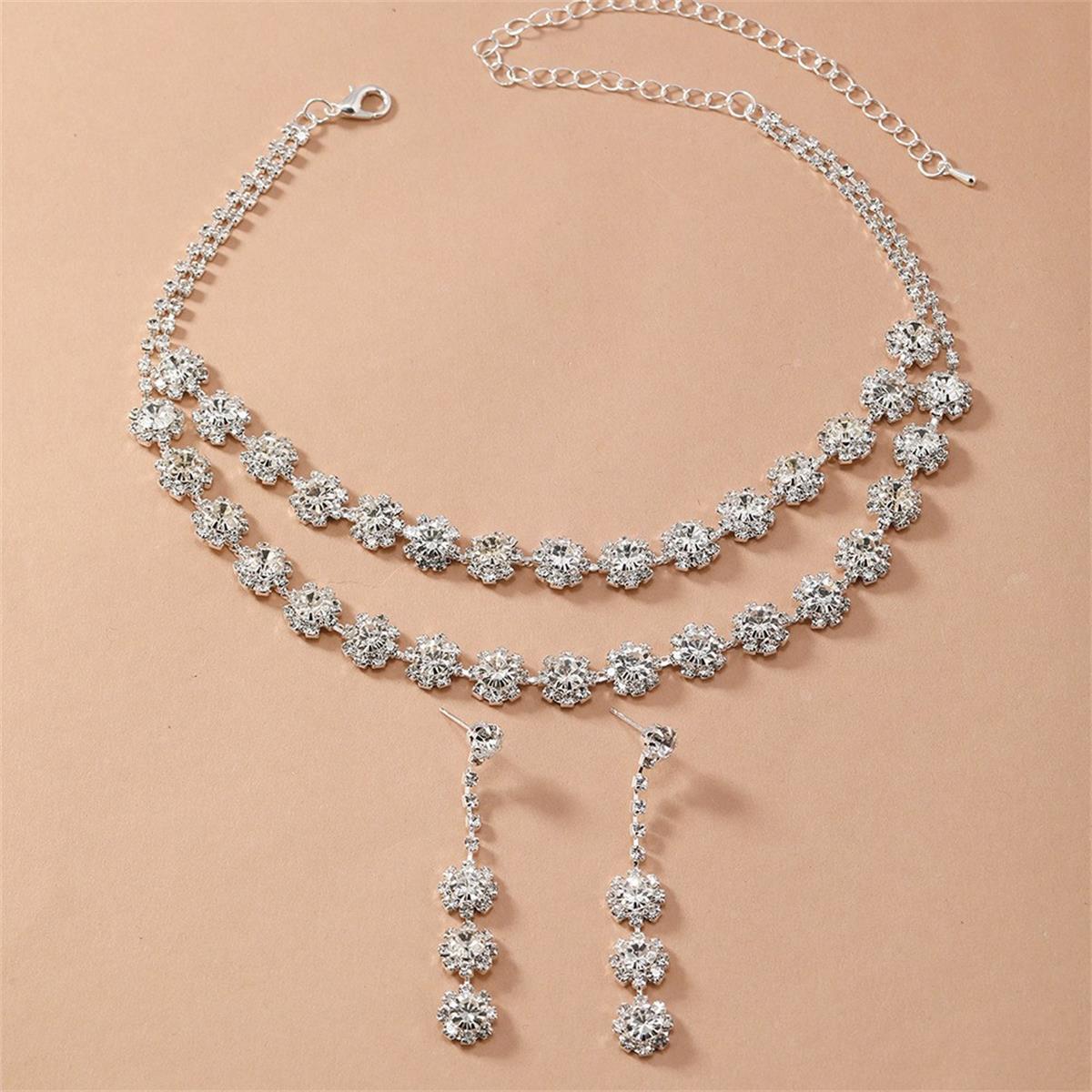 2-piece crystal jewelry set#ZL002645