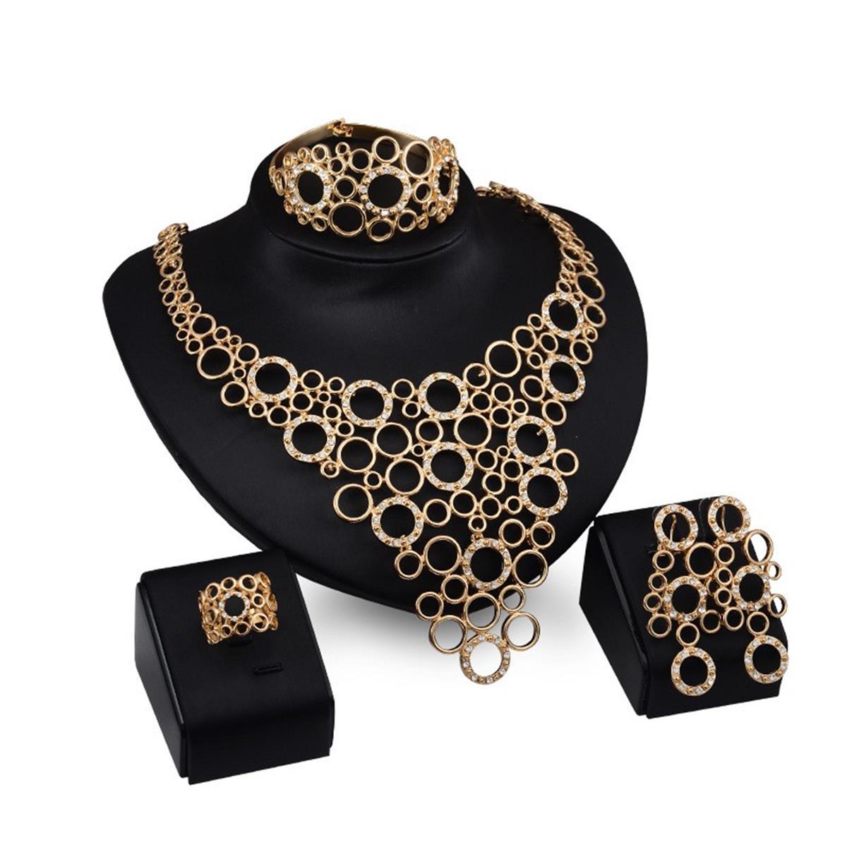 4-piece crystal jewelry set#TL4016