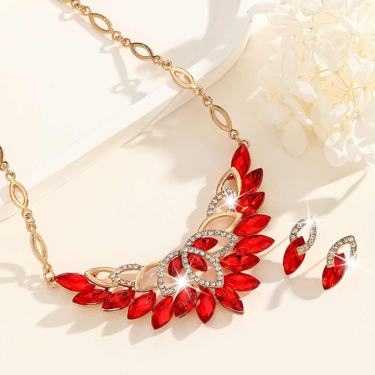 2-piece crystal jewelry set#TL2112