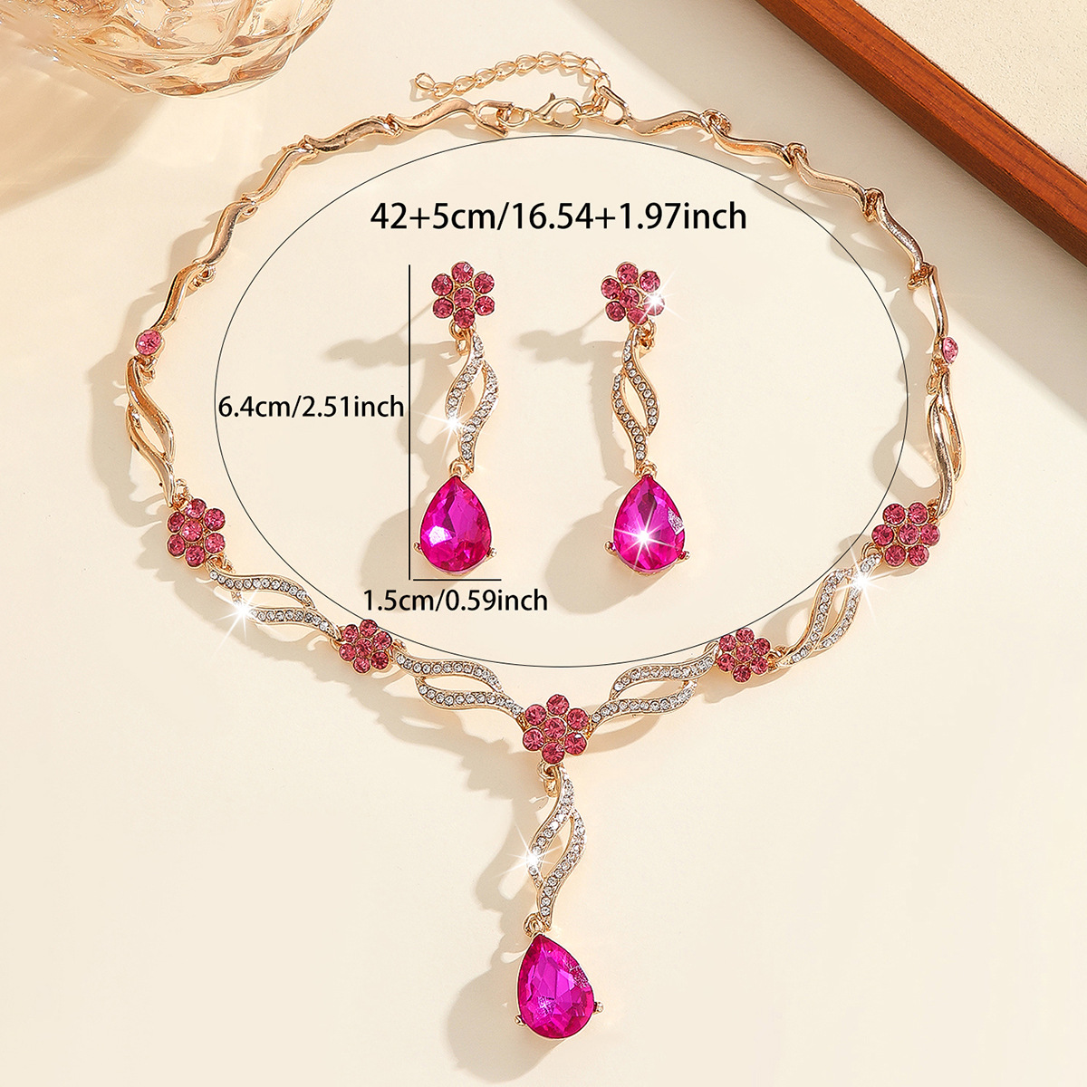 2-piece crystal jewelry set#TL2250