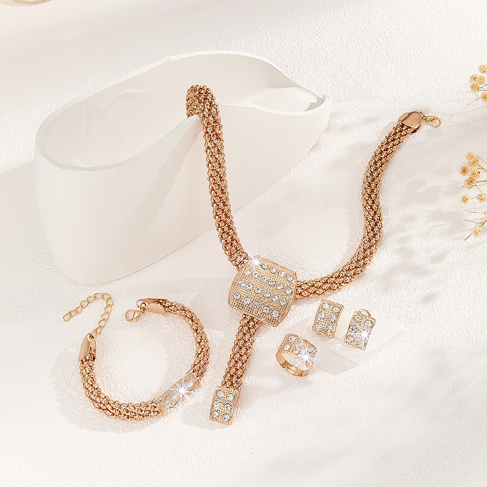 4-piece crystal jewelry set#TL4014