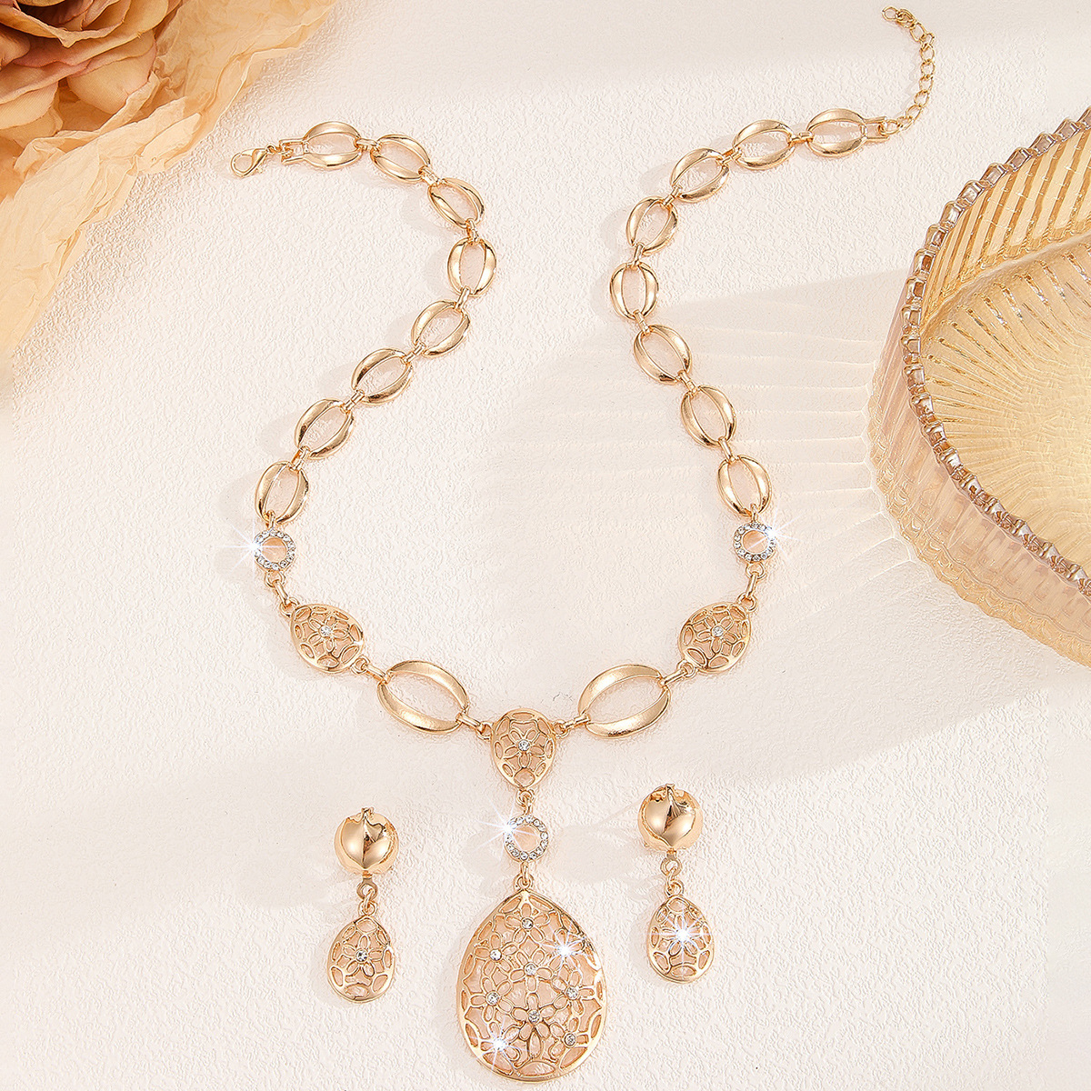 2-piece crystal jewelry set#TL4132