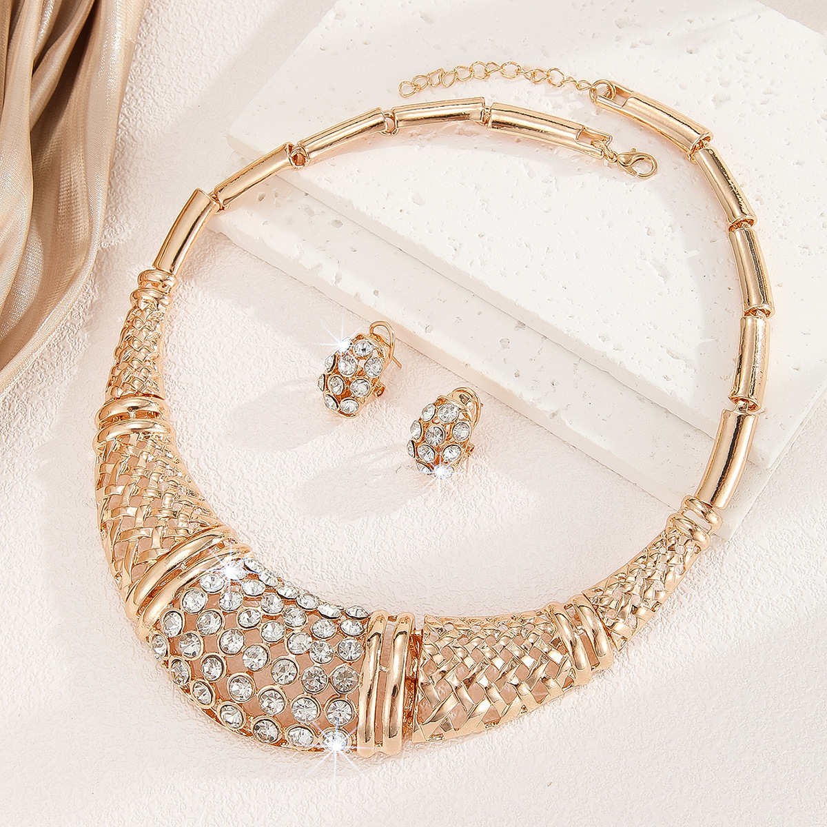 2-piece crystal jewelry set#TL4147