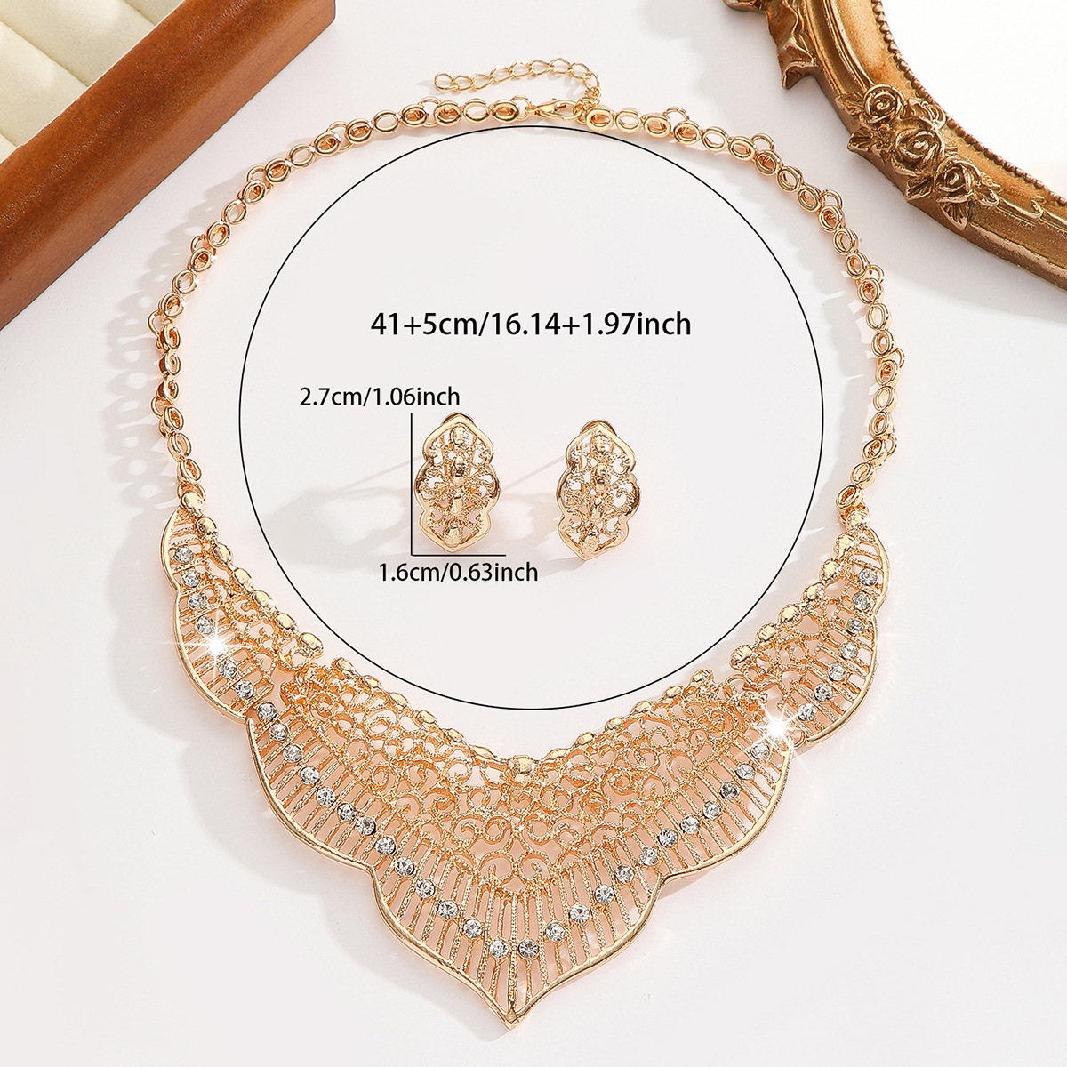 2-piece crystal jewelry set#TL4021