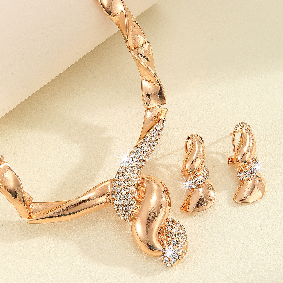 2-piece crystal jewelry set#TL4033