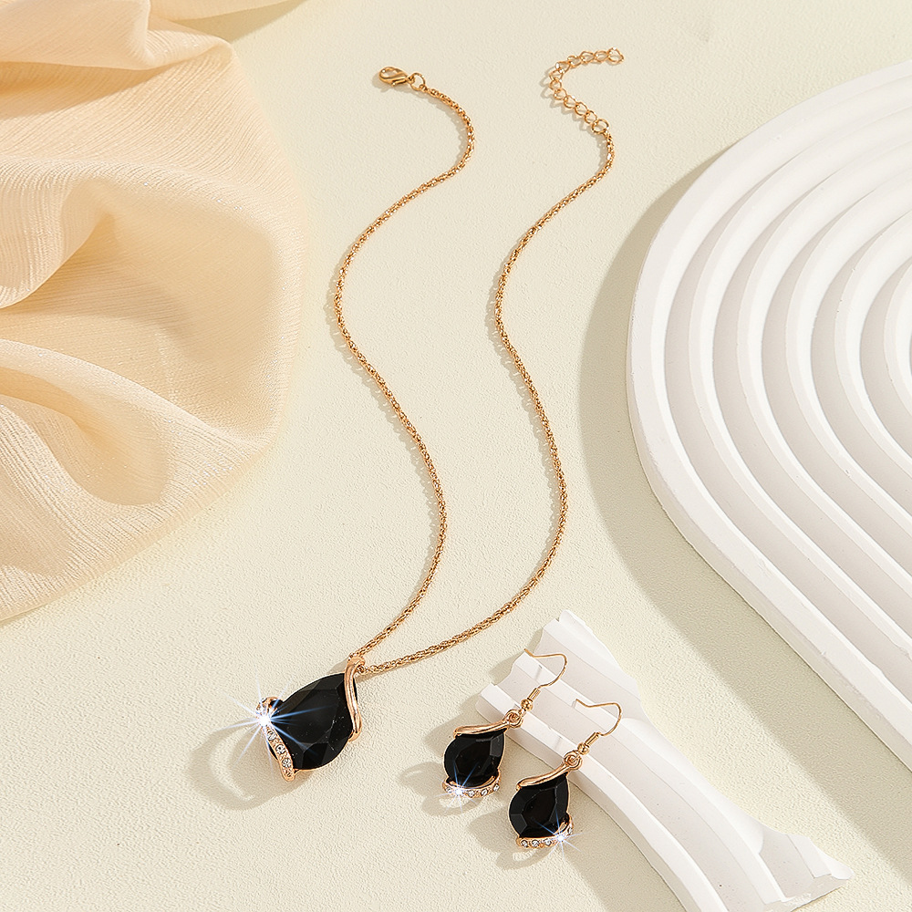 2-piece crystal jewelry set#2103