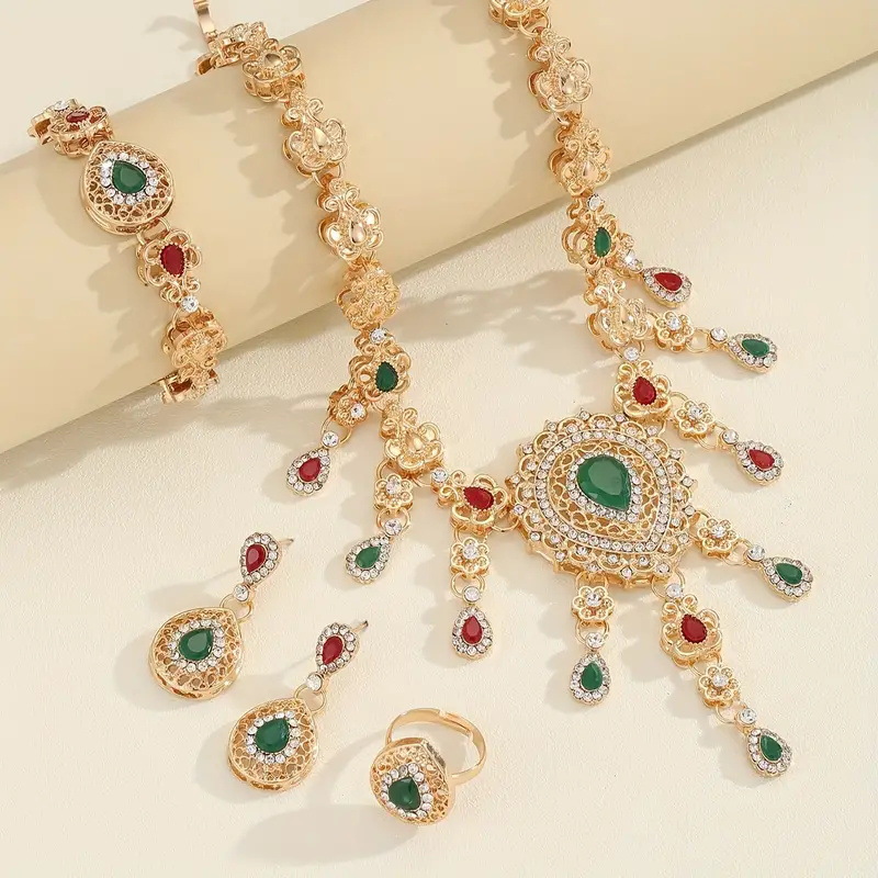 4-piece crystal jewelry set#TL4122
