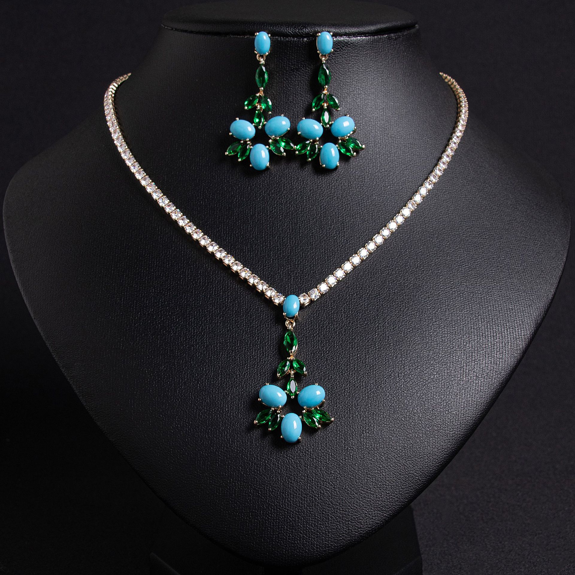 New wheat ear zircon jewelry set