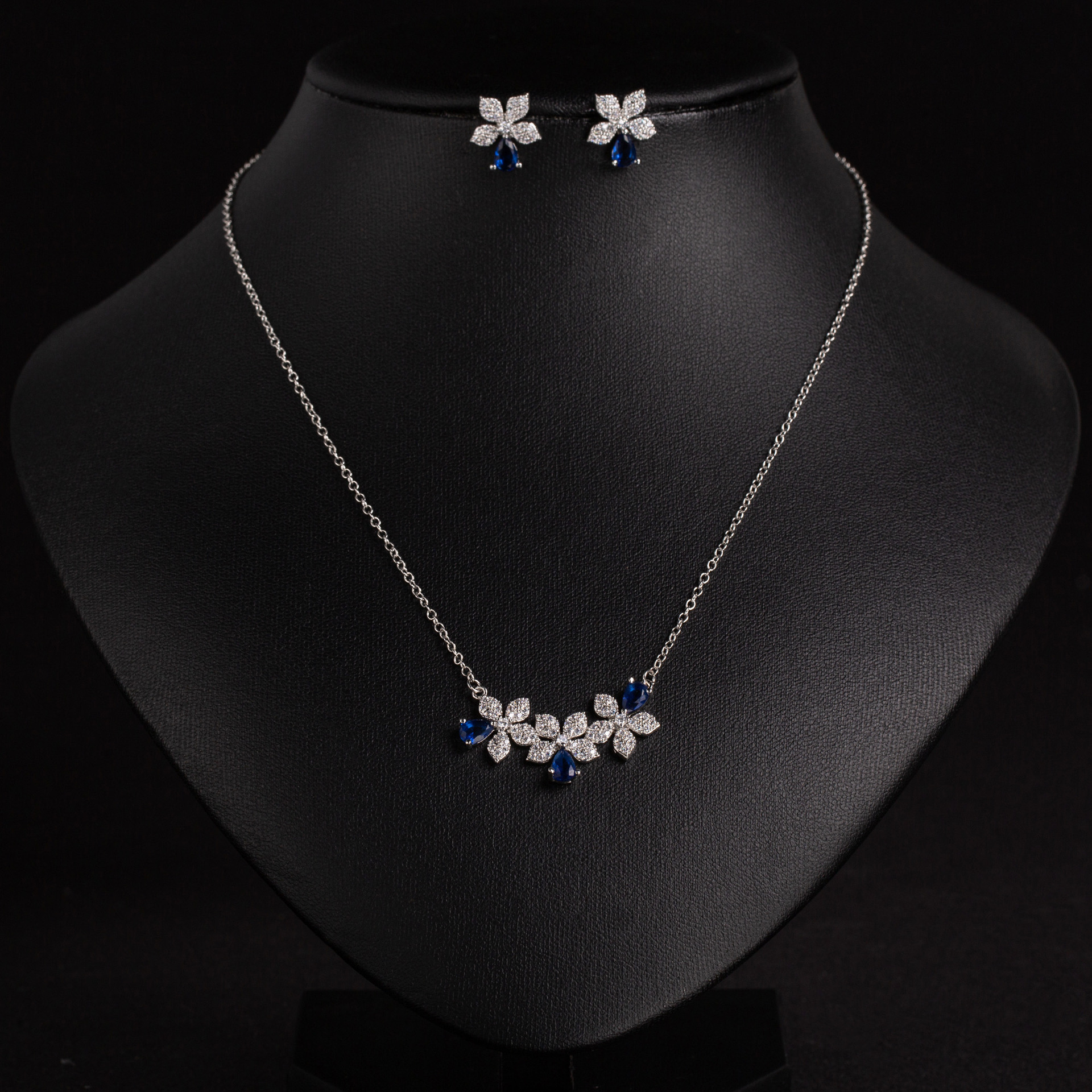 New Flower Zircon Jewelry Set