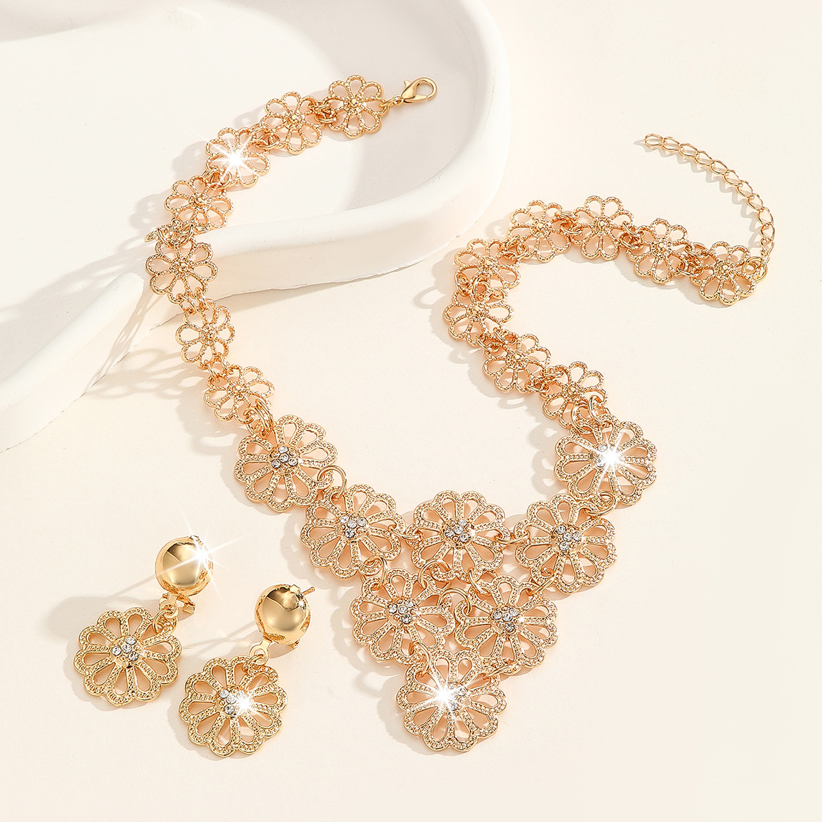 2-piece crystal jewelry set#TL4009