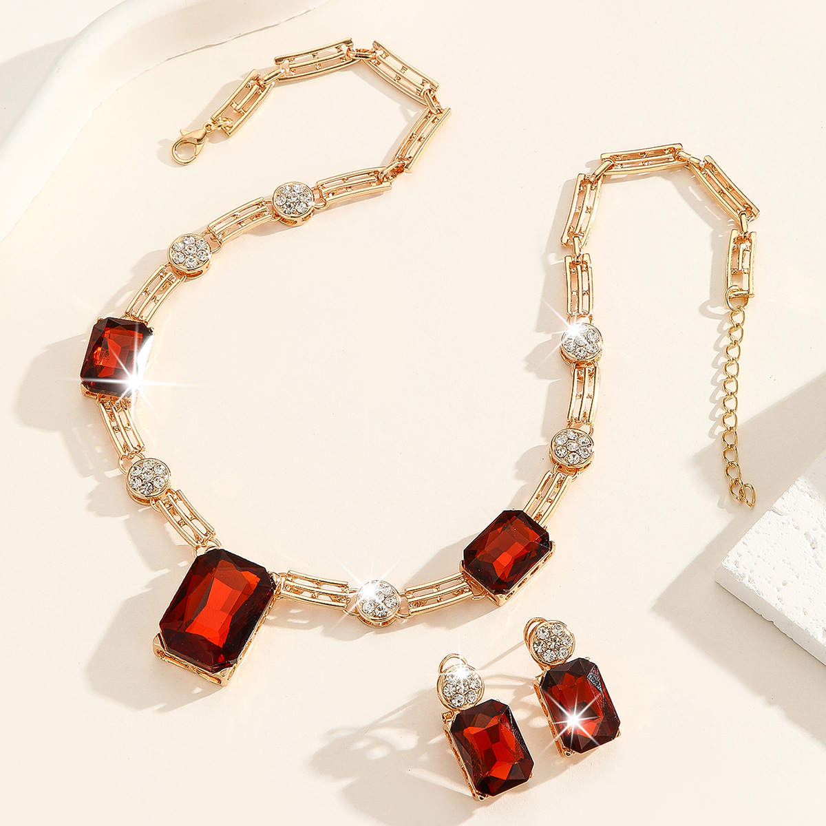 2-piece crystal jewelry set#TL4422