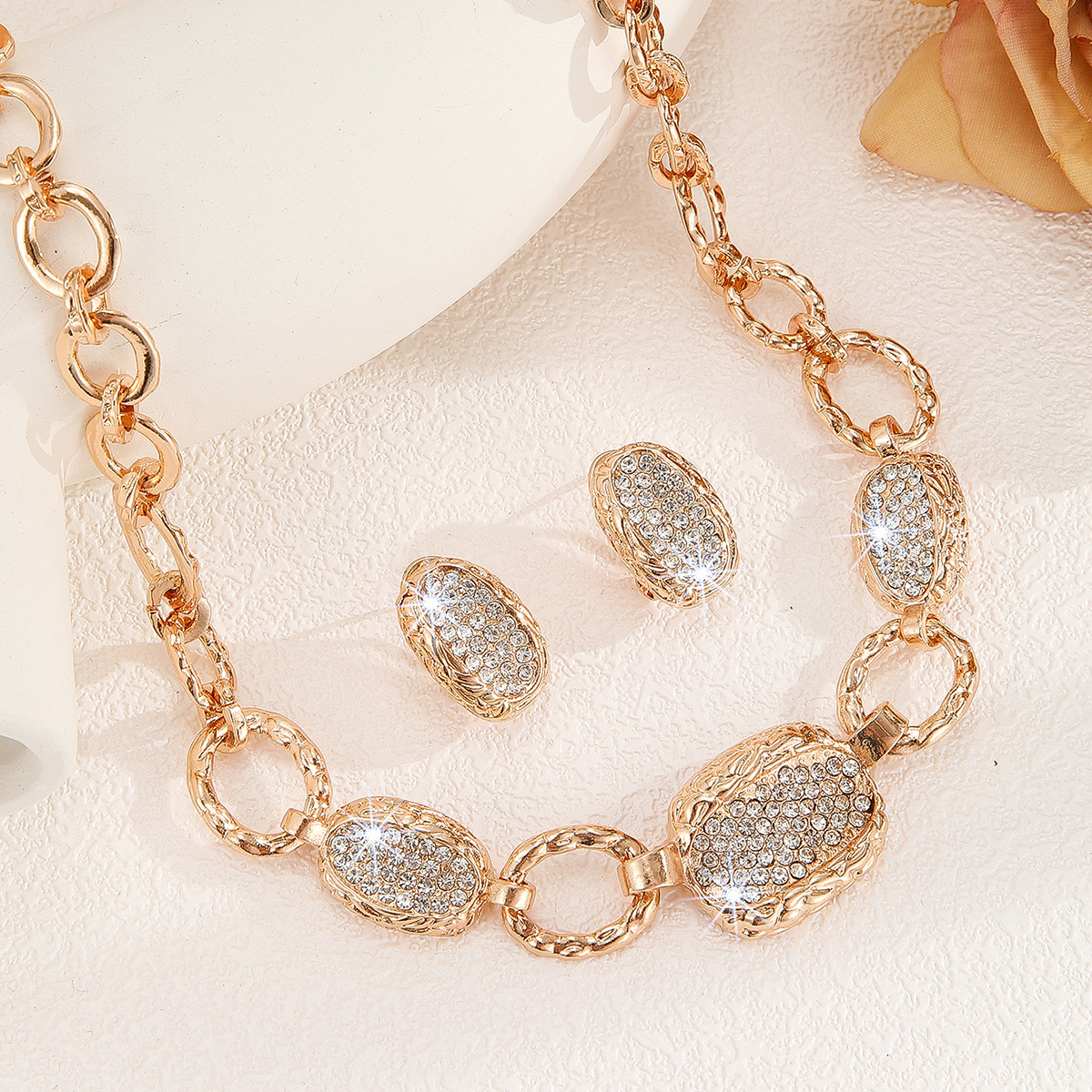 2-piece crystal jewelry set#TL4060