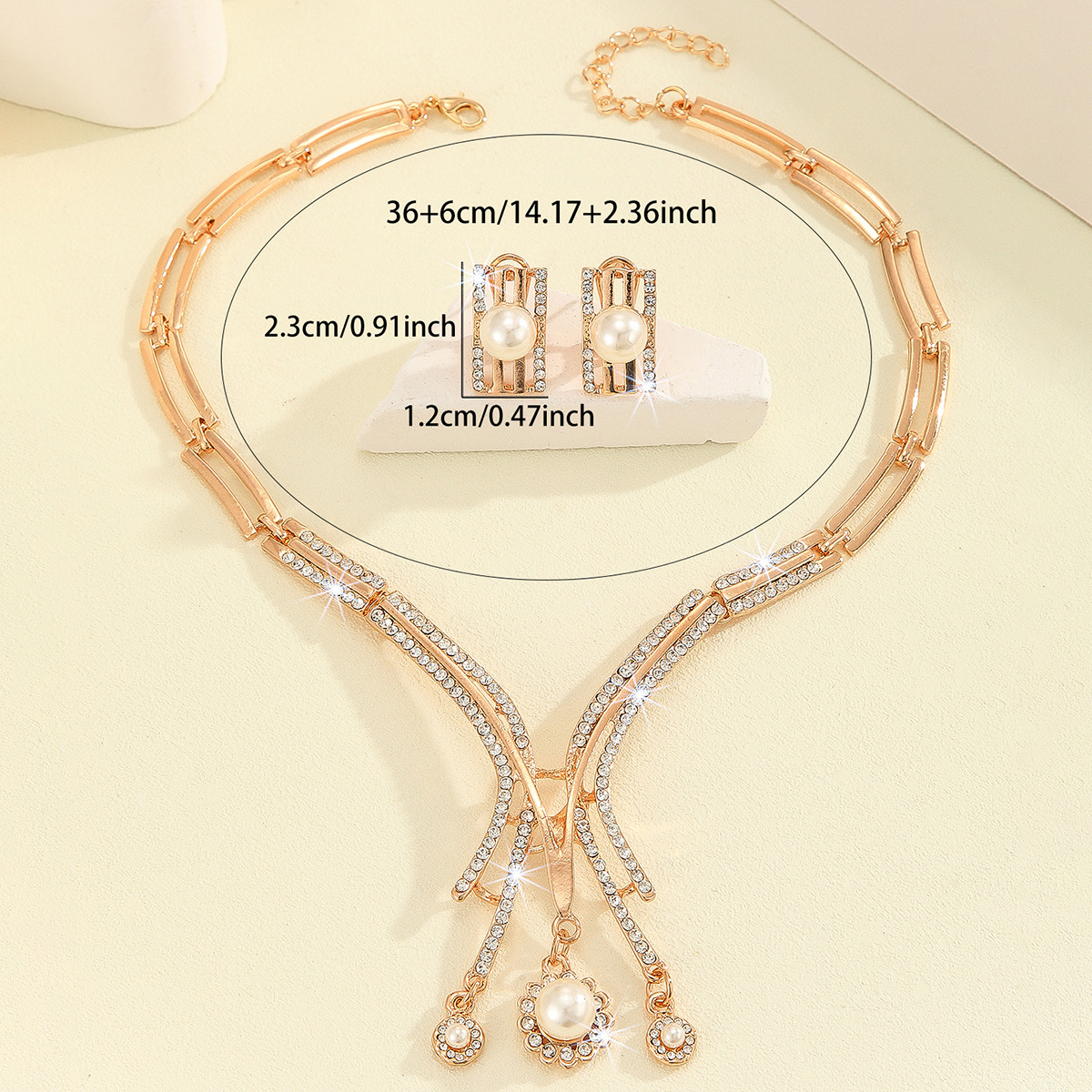 2-piece crystal jewelry set#TL4041