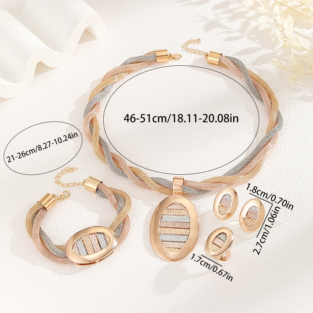 4-piece crystal jewelry set#TL4331