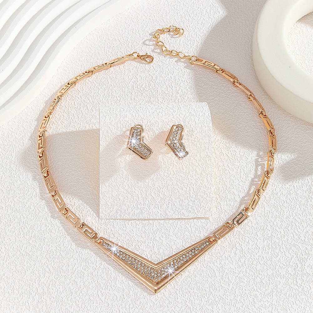 2-piece crystal jewelry set#TL4053