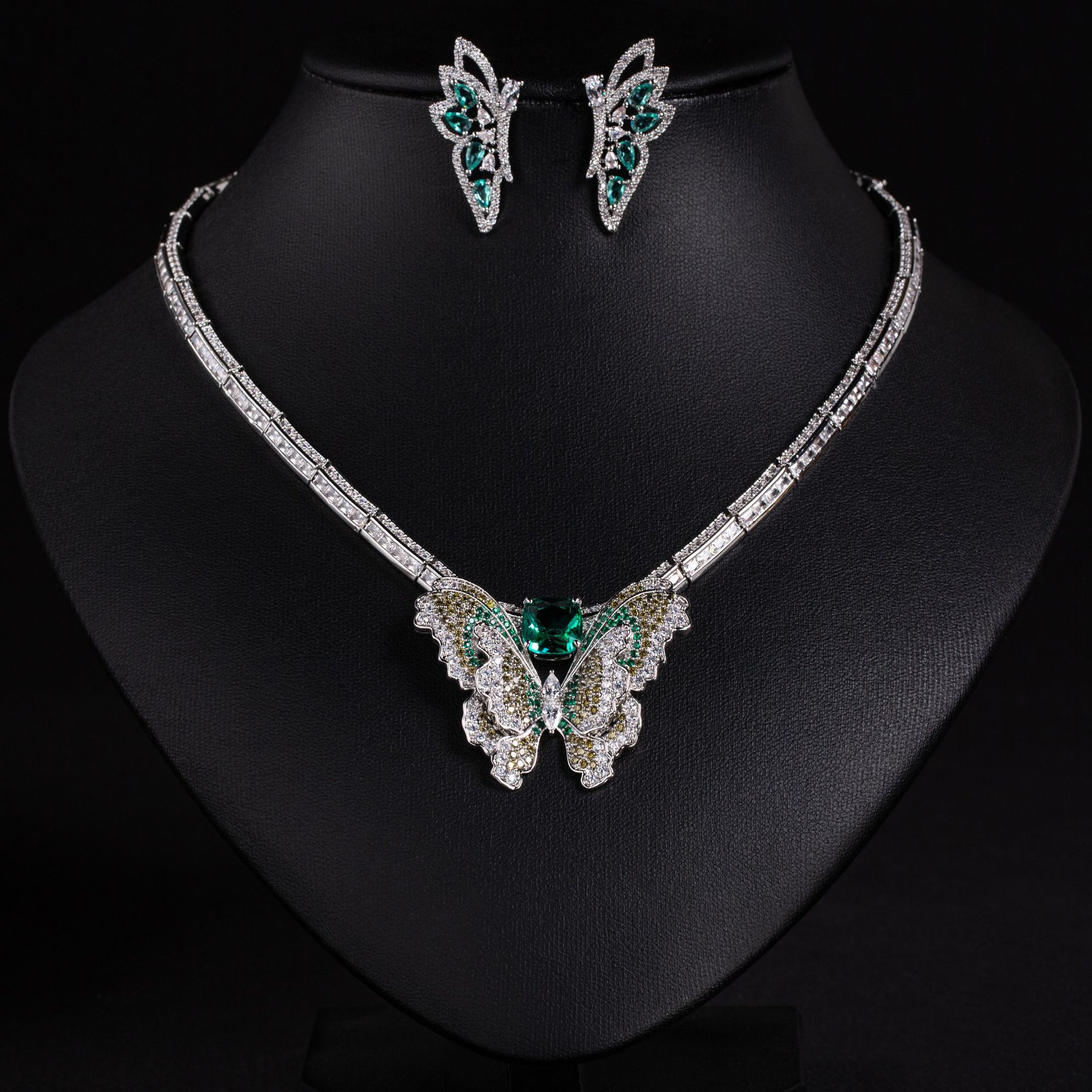 New Butterfly Zircon Jewelry Set