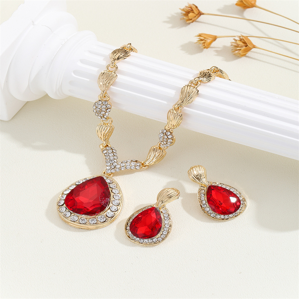 4-piece crystal jewelry set#TL000264