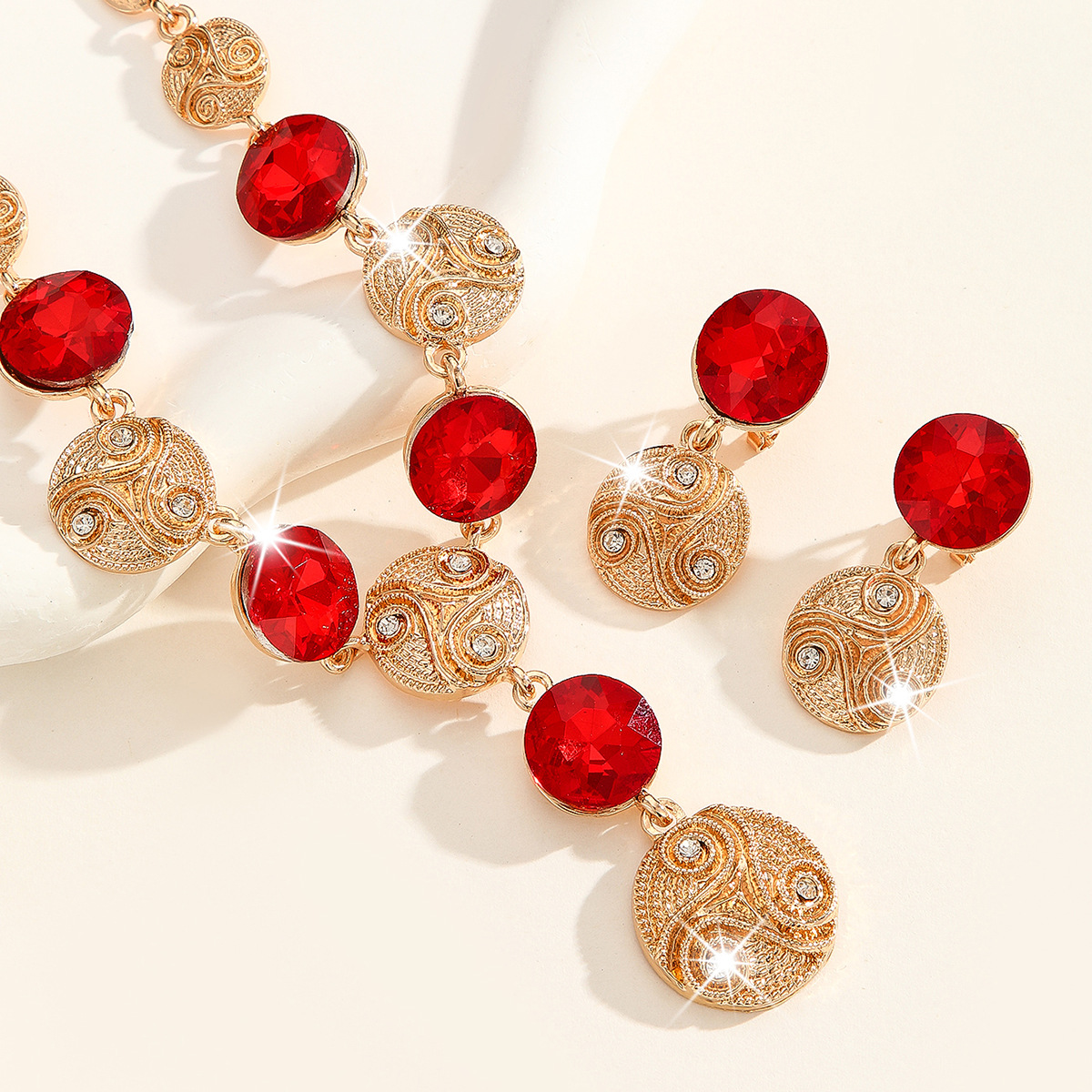 2-piece crystal jewelry set#T4252