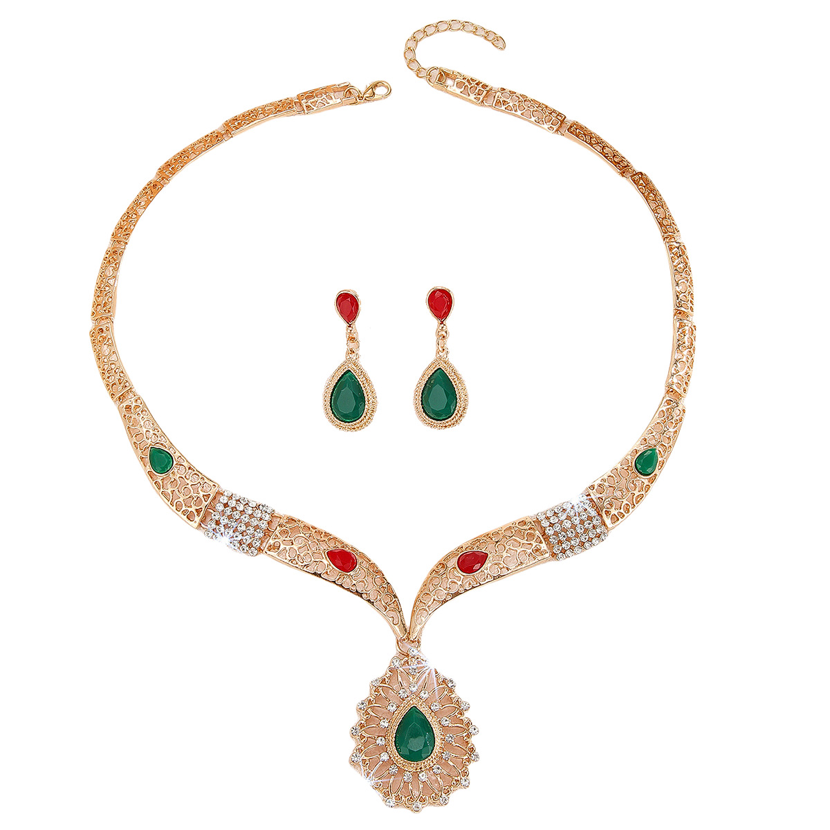 2-piece crystal jewelry set#TL4168