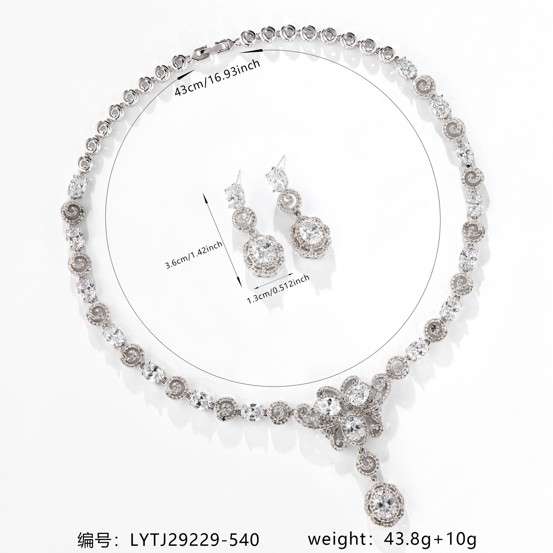 Zircon jewelry set#LYTJ29229