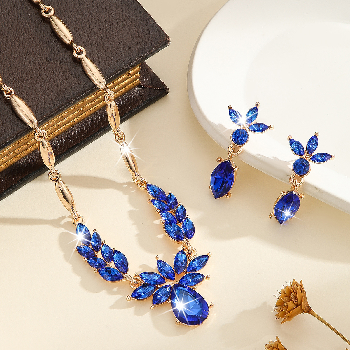 2-piece crystal jewelry set#TL2088