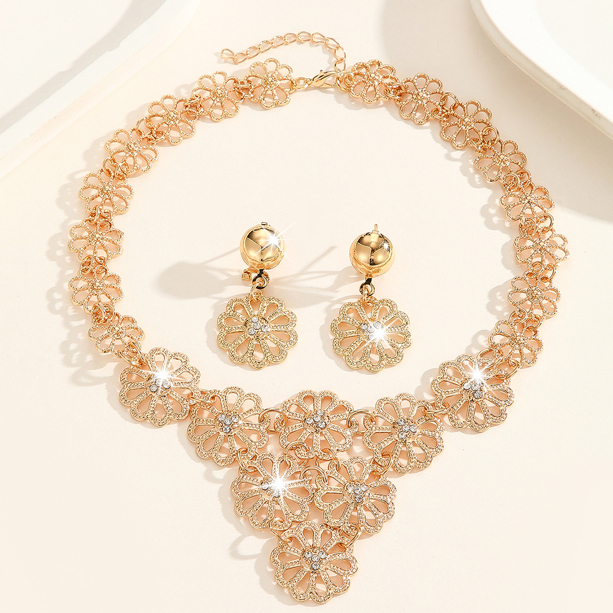 2-piece crystal jewelry set#TL4009