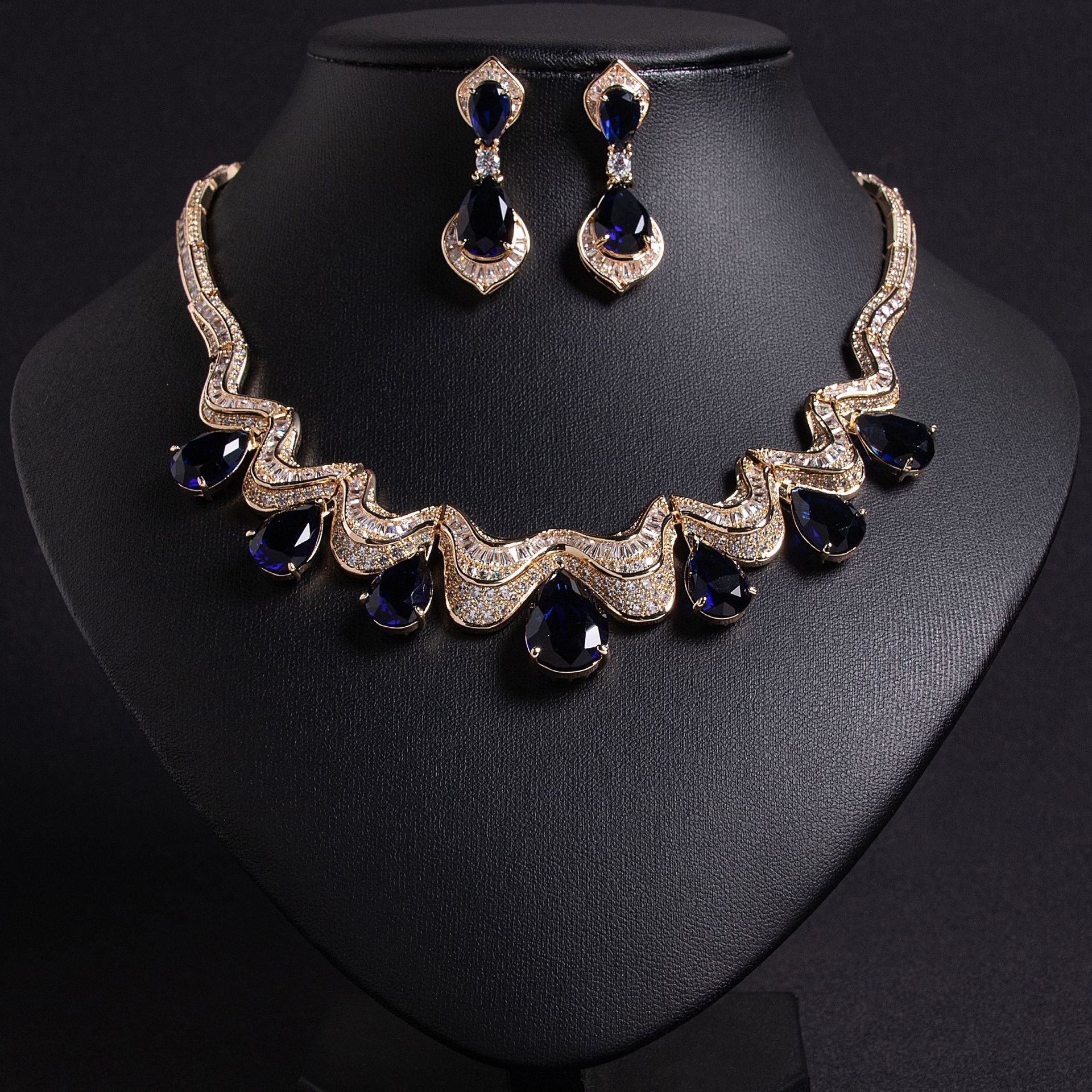 New wave design zircon jewelry set