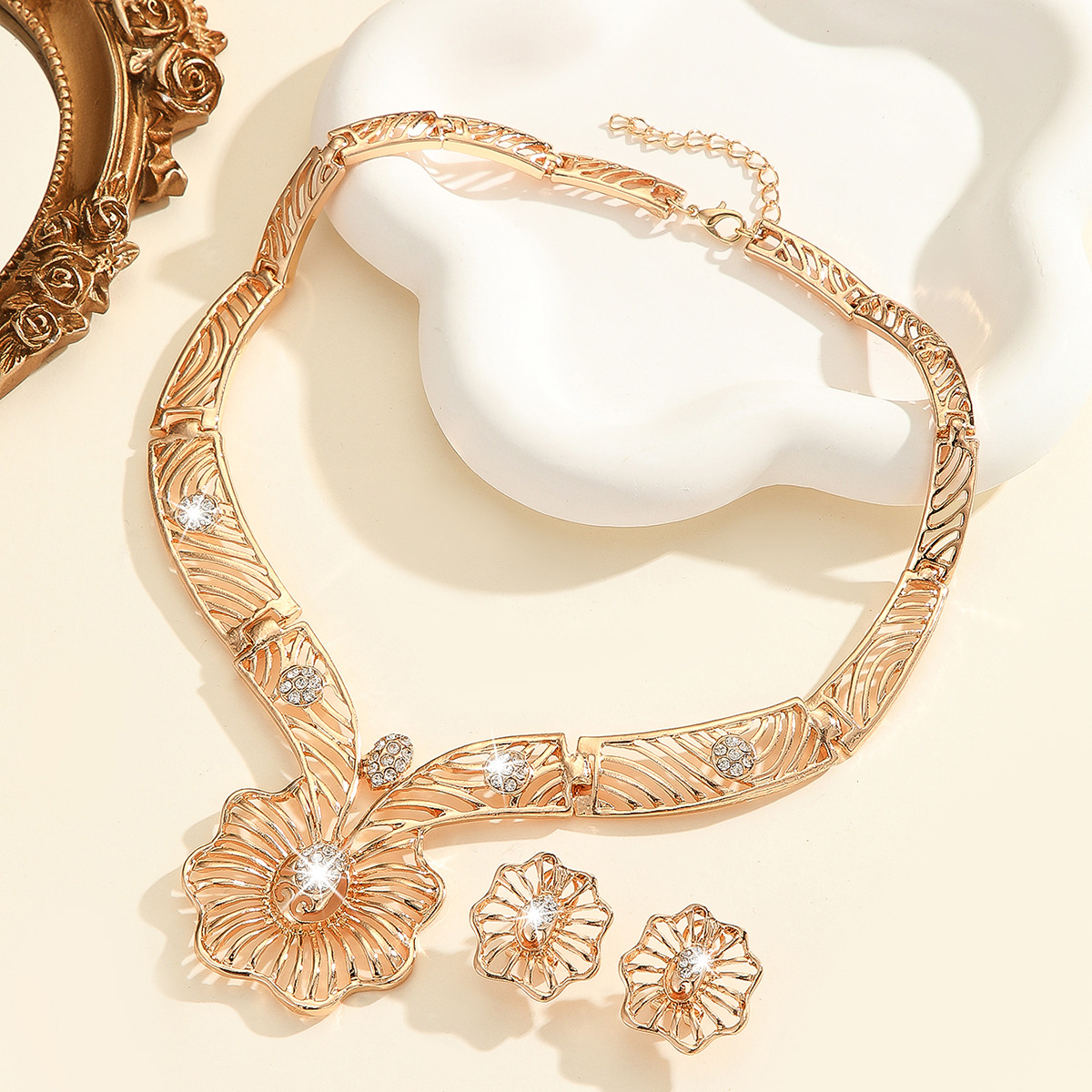 2-piece crystal jewelry set#TL4051