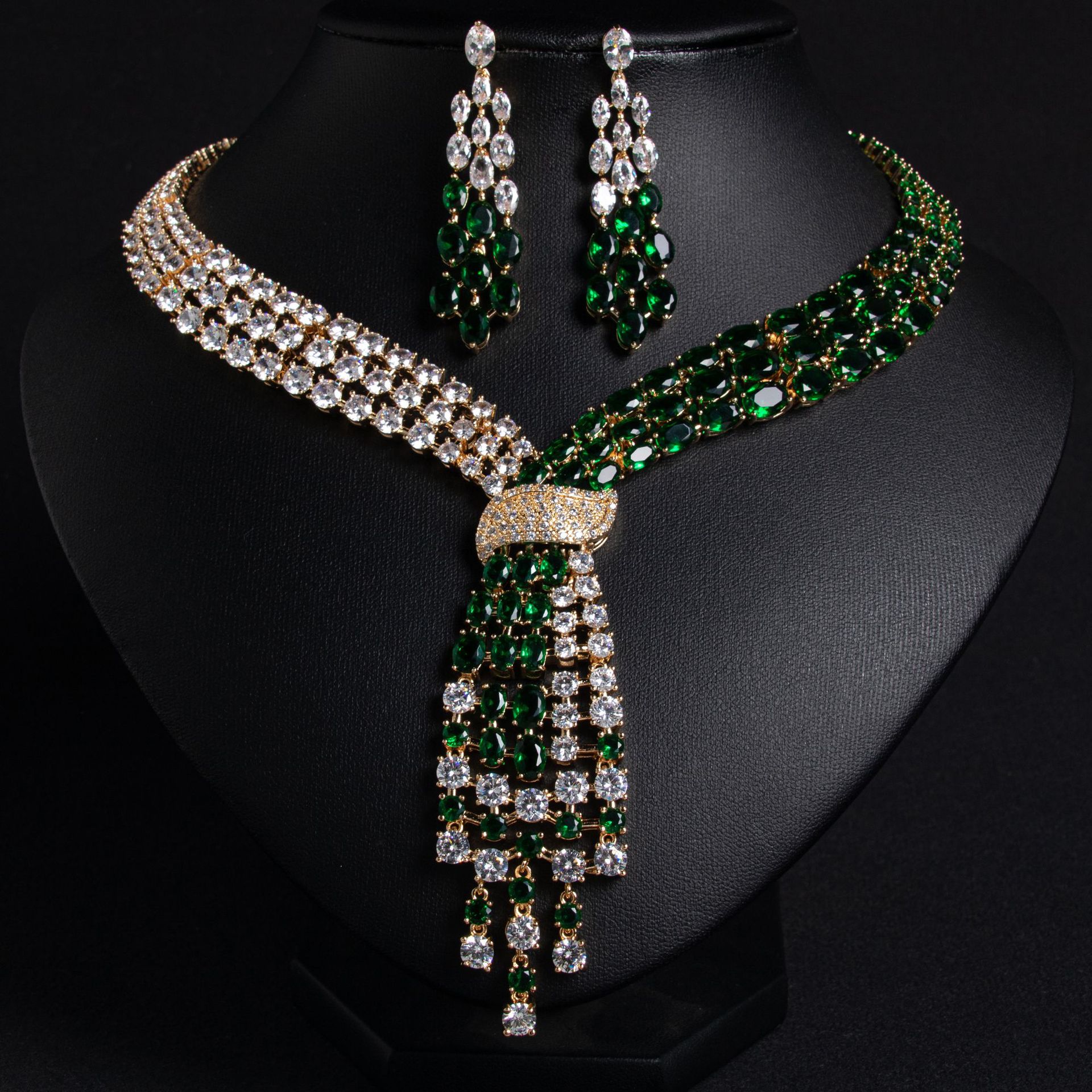 New Tassel Zircon Jewelry Set