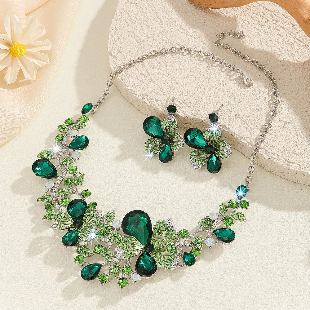 2-piece crystal jewelry set#TL0001