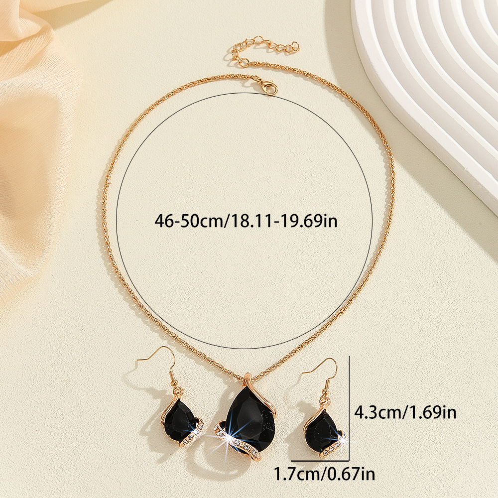 2-piece crystal jewelry set#2103