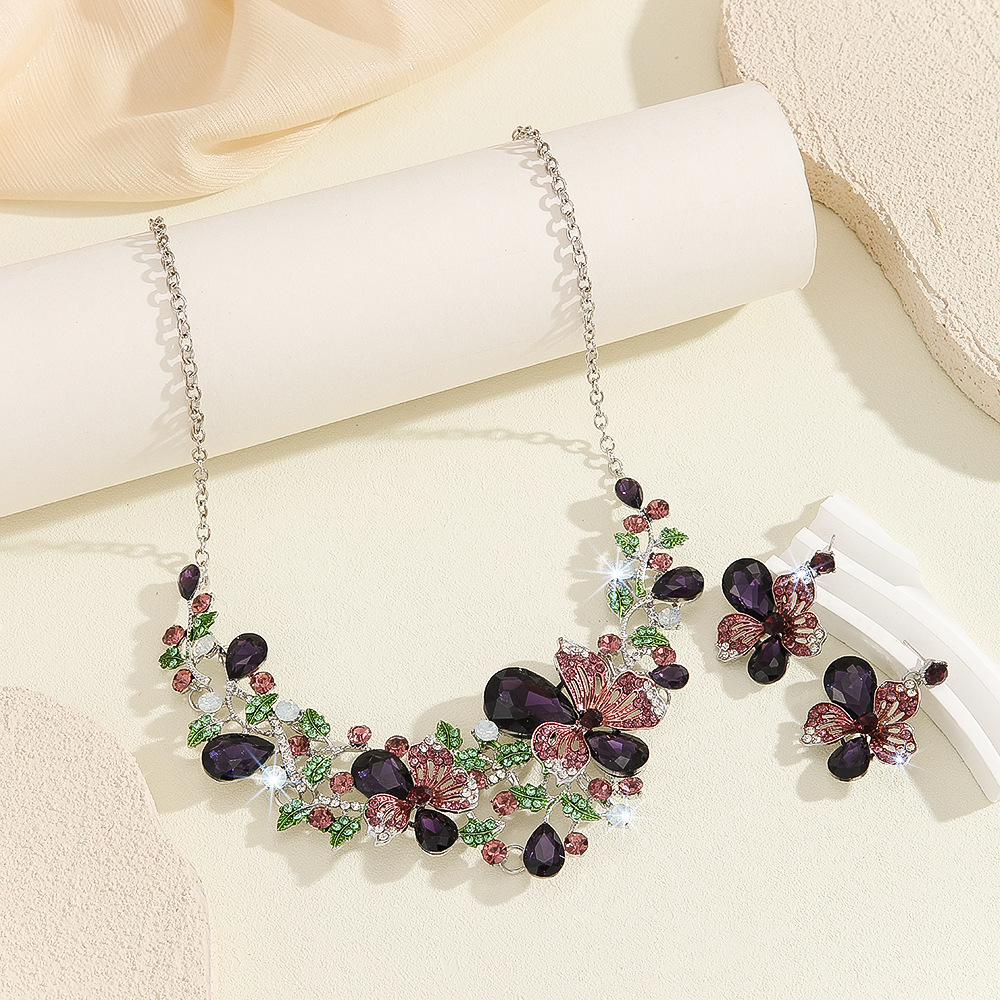 2-piece crystal jewelry set#TL0001