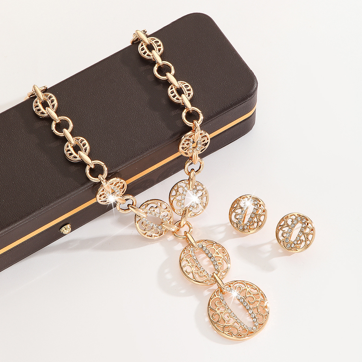 2-piece crystal jewelry set#TL4121