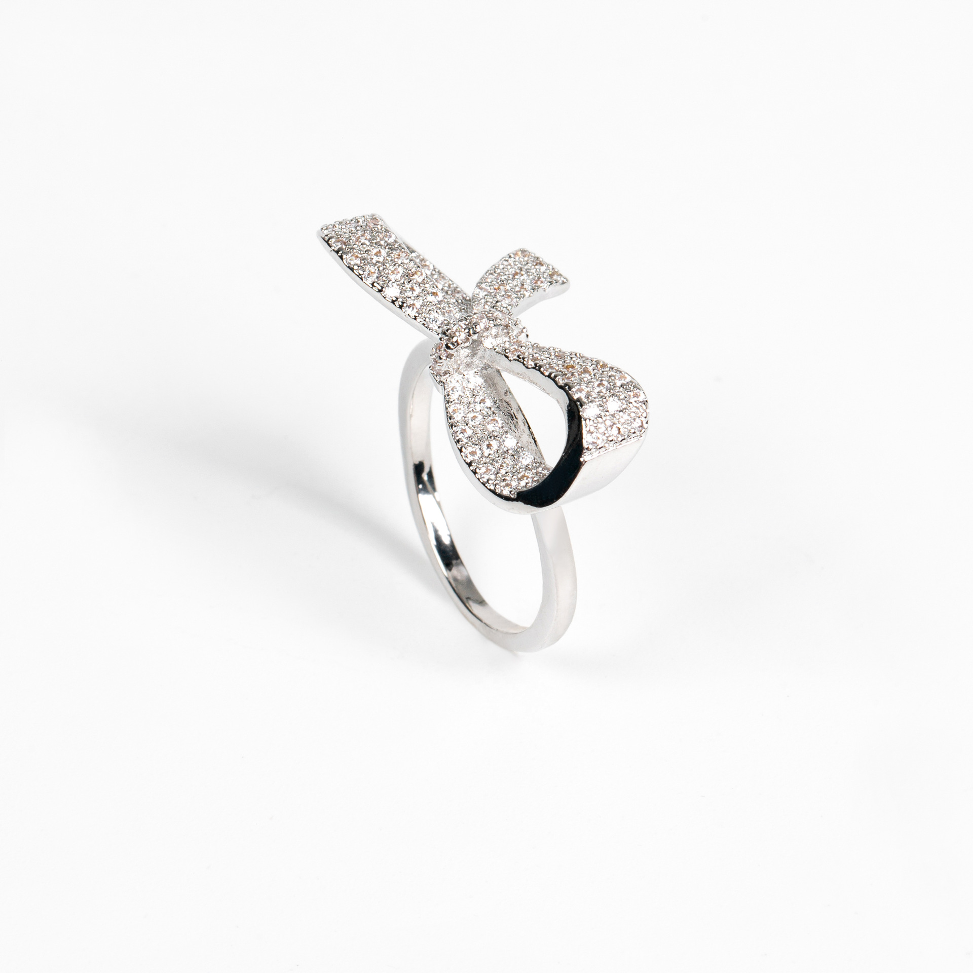 New high quality creative bow zircon ring