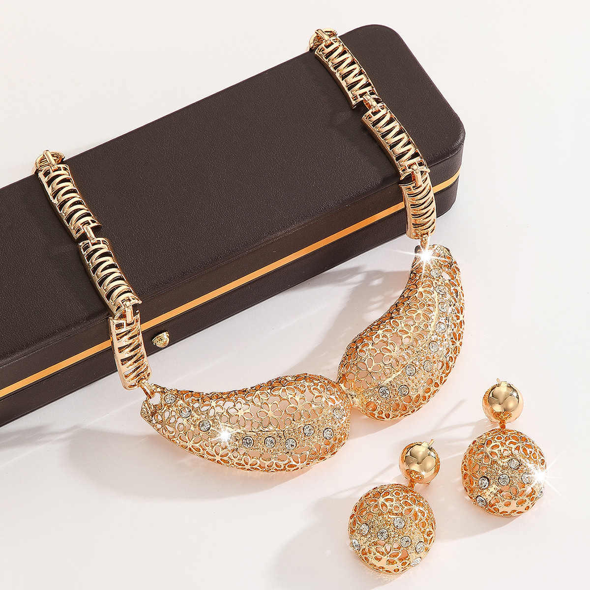 2-piece crystal jewelry set#TL4066