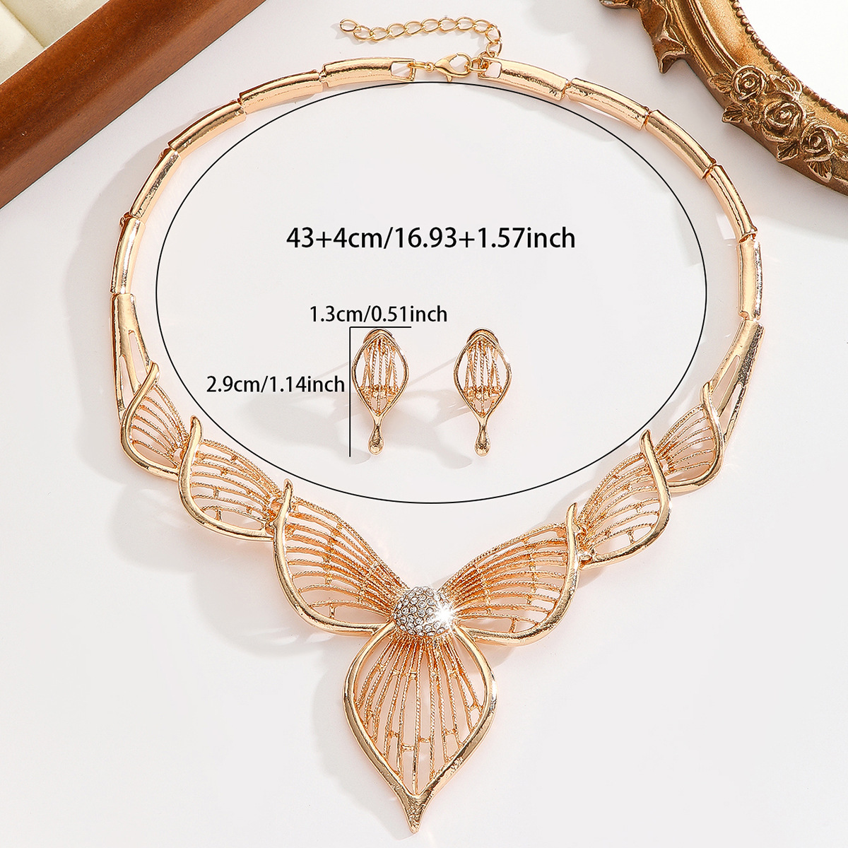 2-piece crystal jewelry set#TL4135