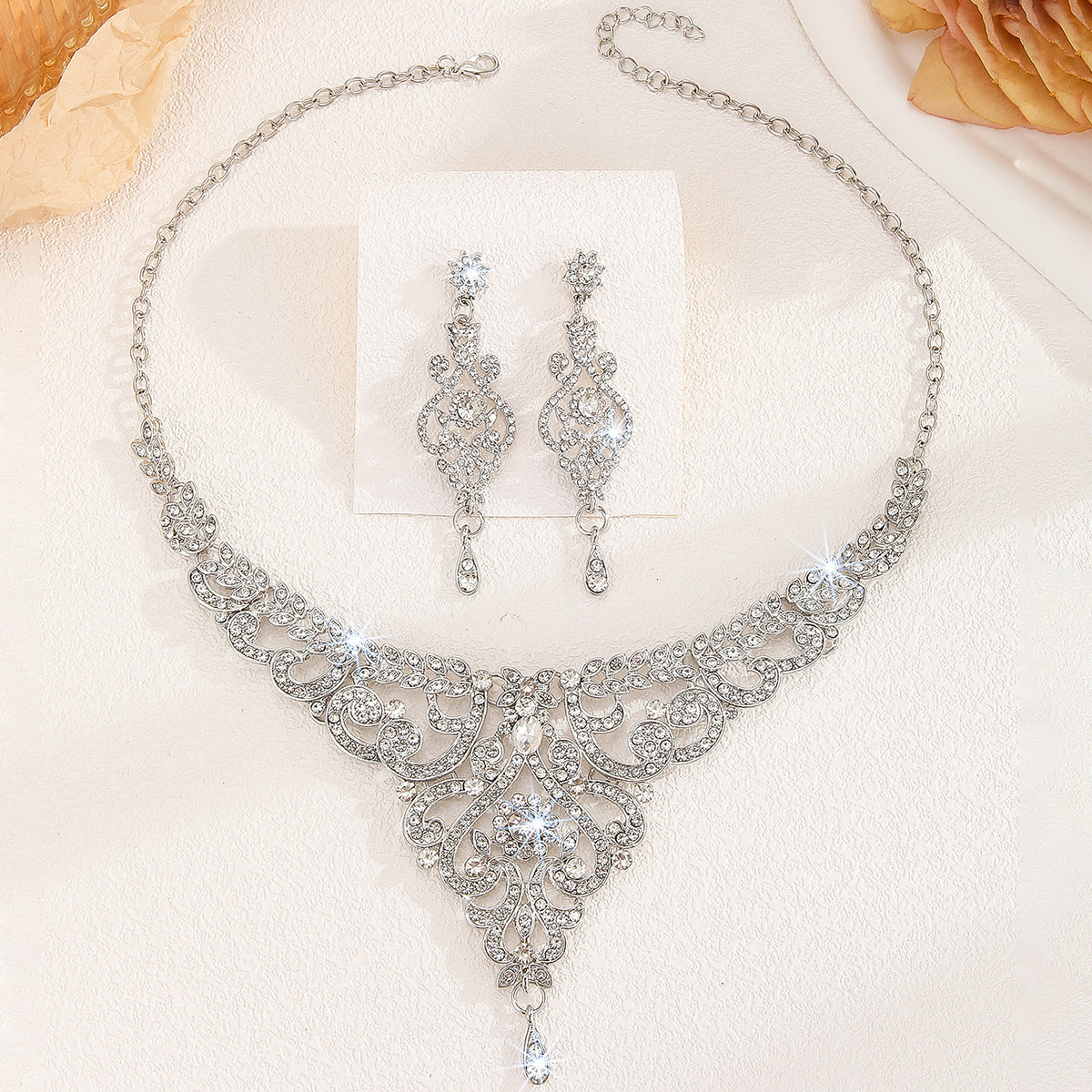 2-piece crystal jewelry set#TL3251