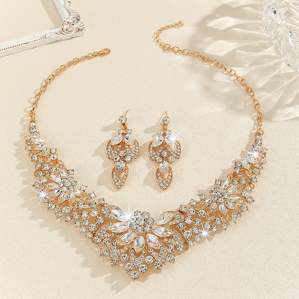 2-piece crystal jewelry set#TL005415