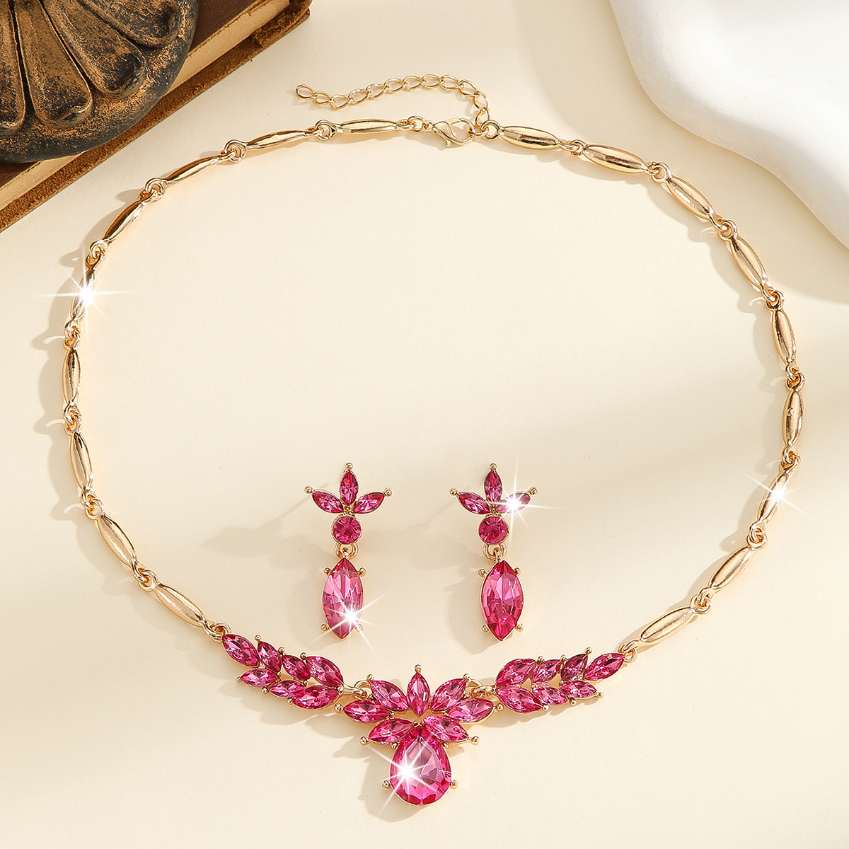 2-piece crystal jewelry set#TL2088
