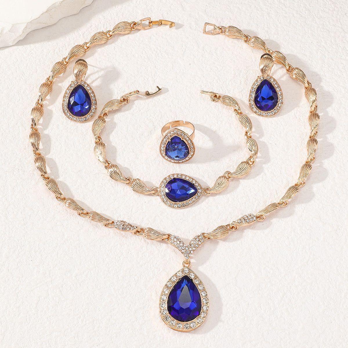 4-piece crystal jewelry set#TL000264