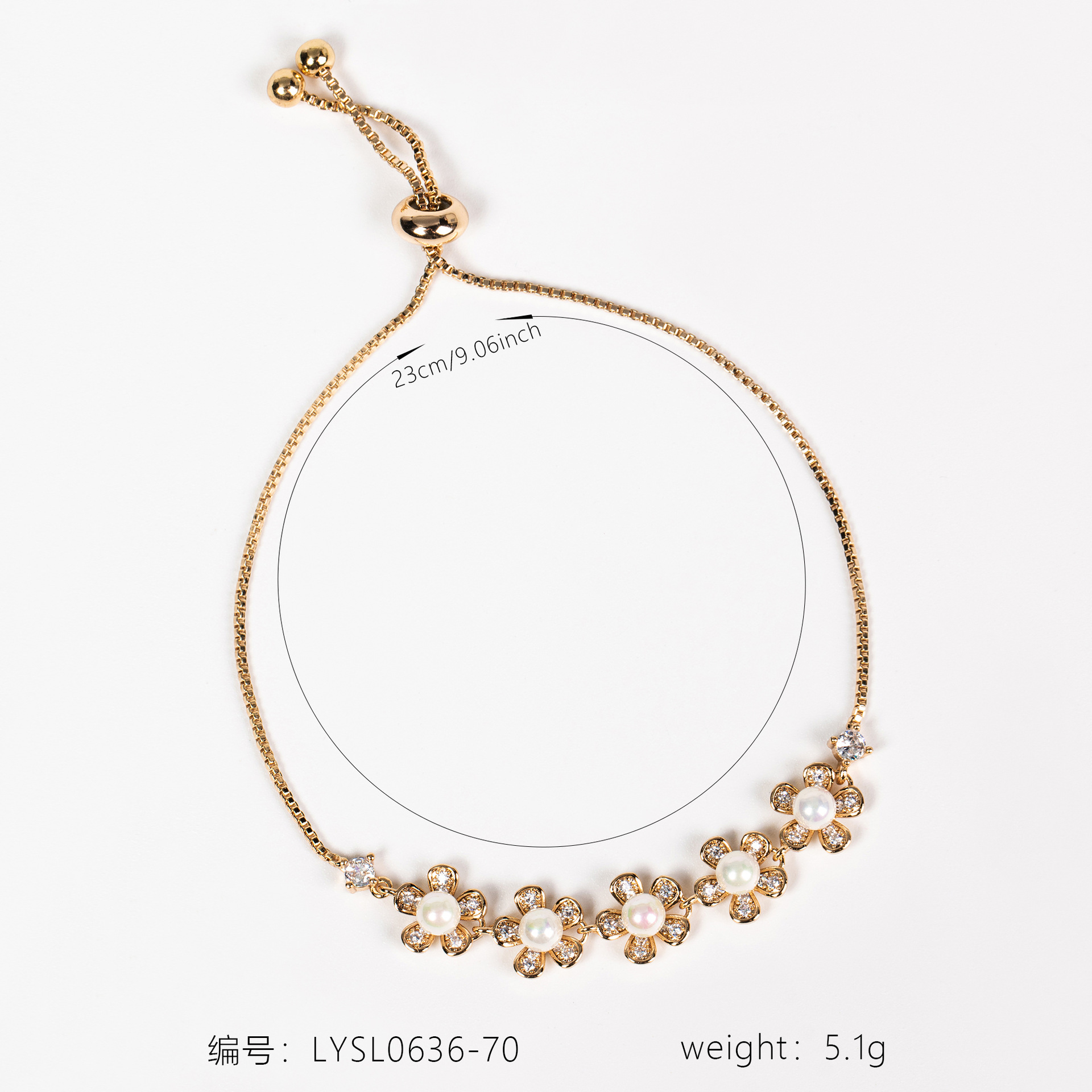 New flower zircon bracelet