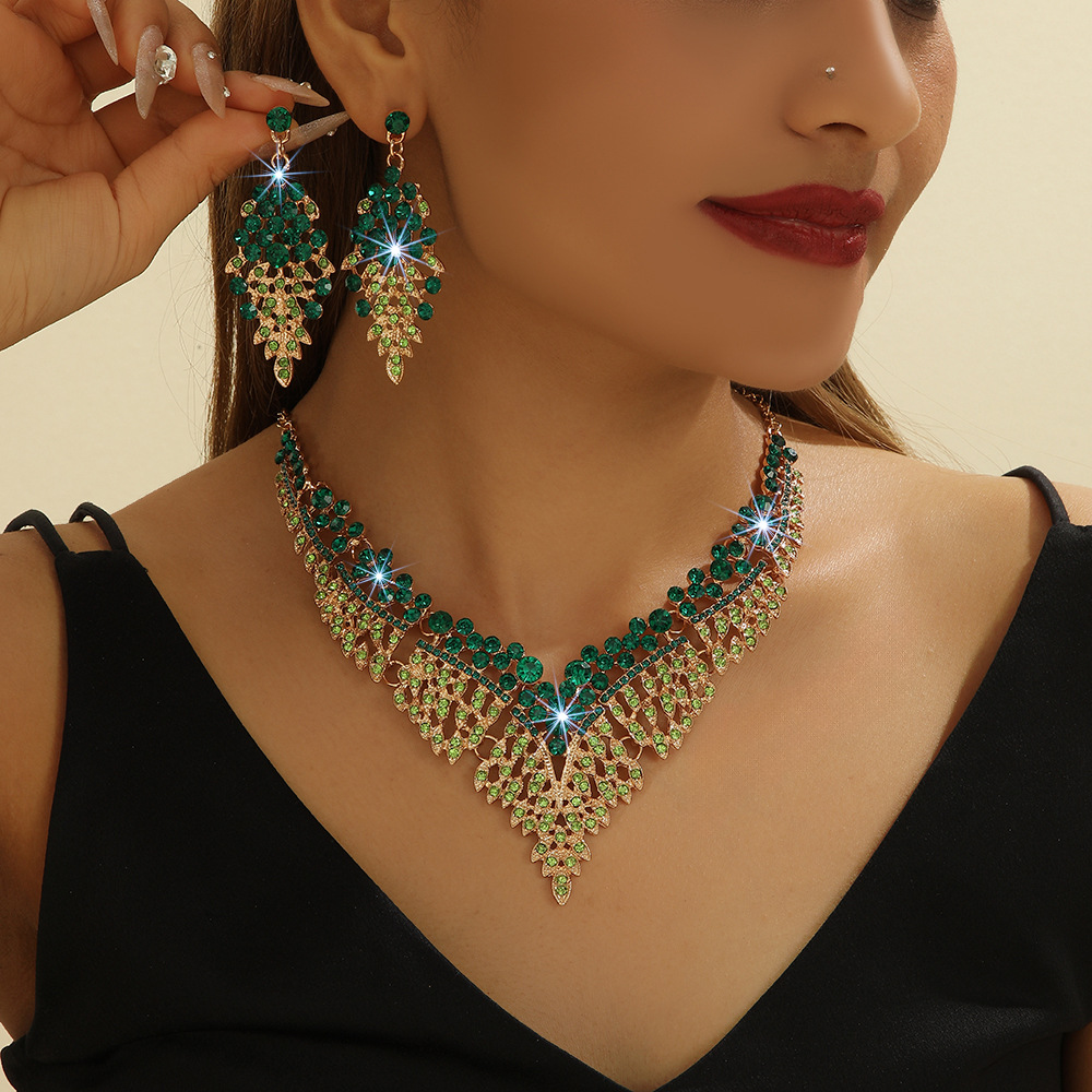 2-piece crystal jewelry set#TL0652