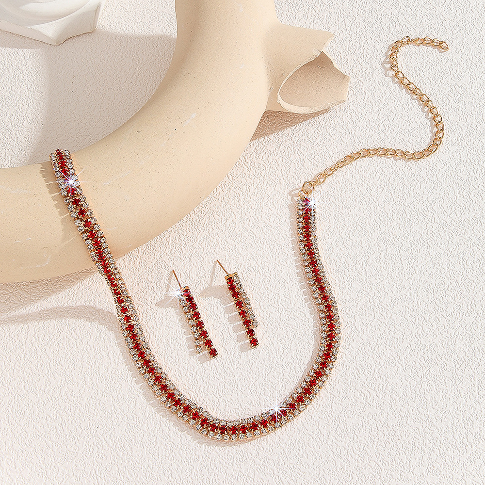 2-piece crystal jewelry set#TL00342