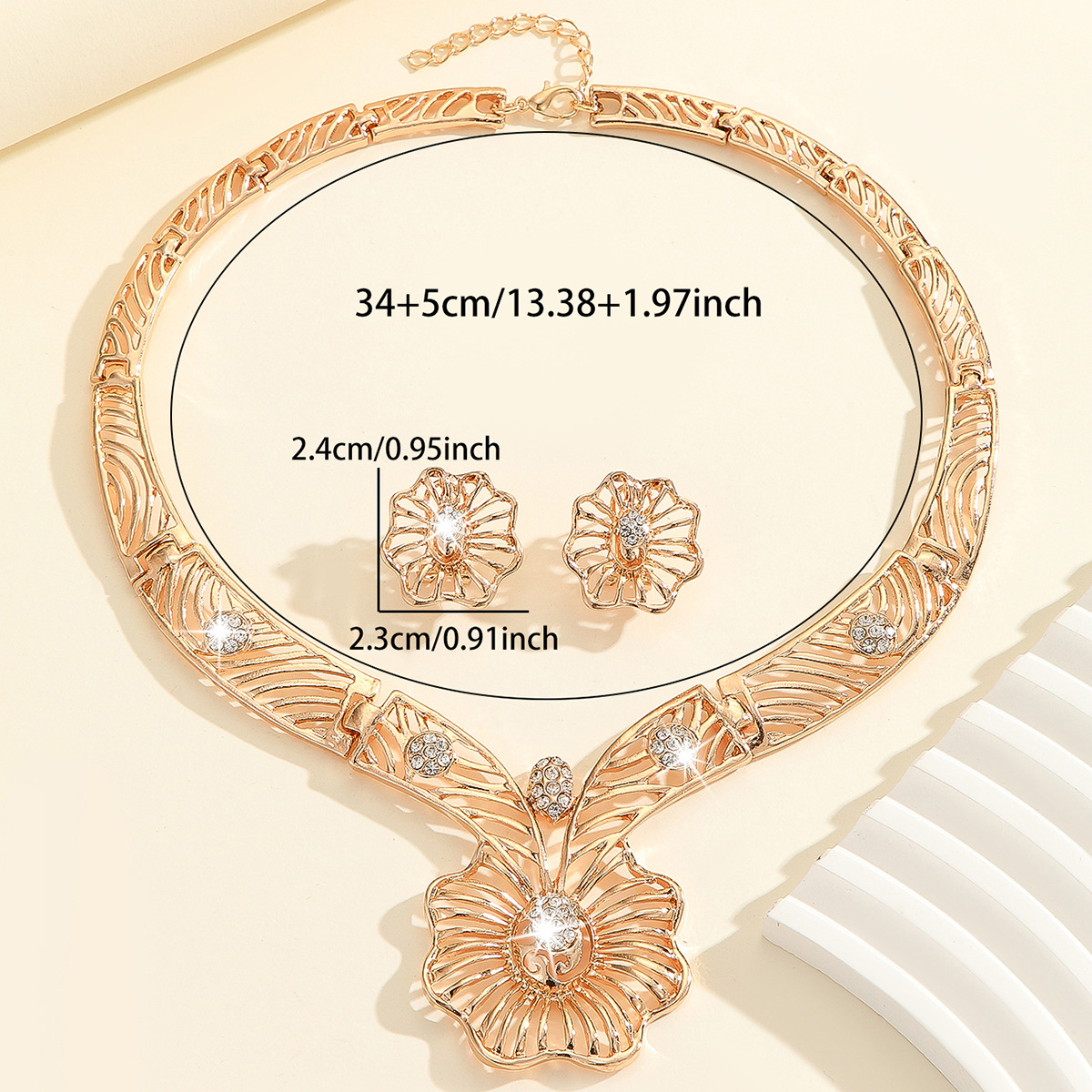 2-piece crystal jewelry set#TL4051