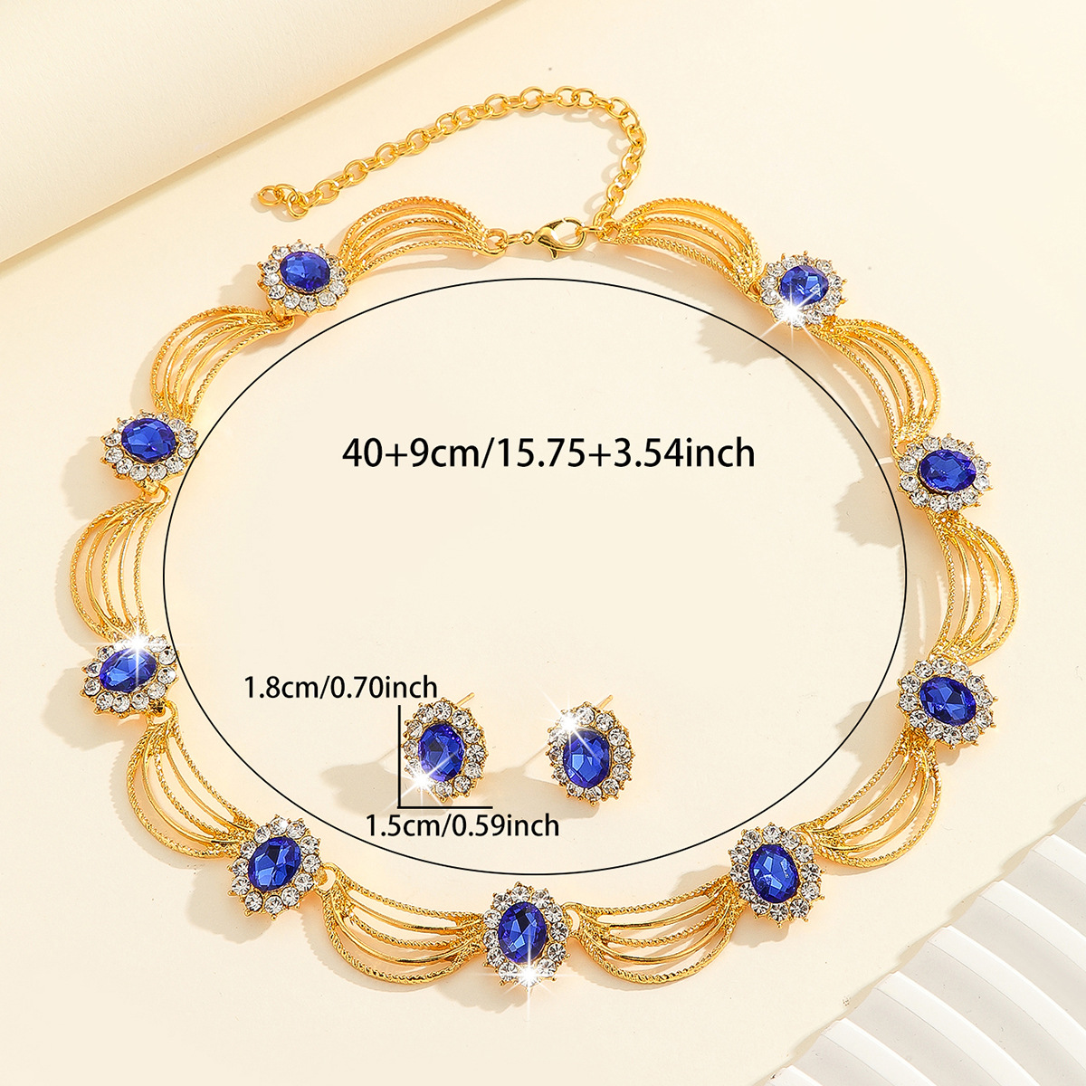 2-piece crystal jewelry set#TL0065