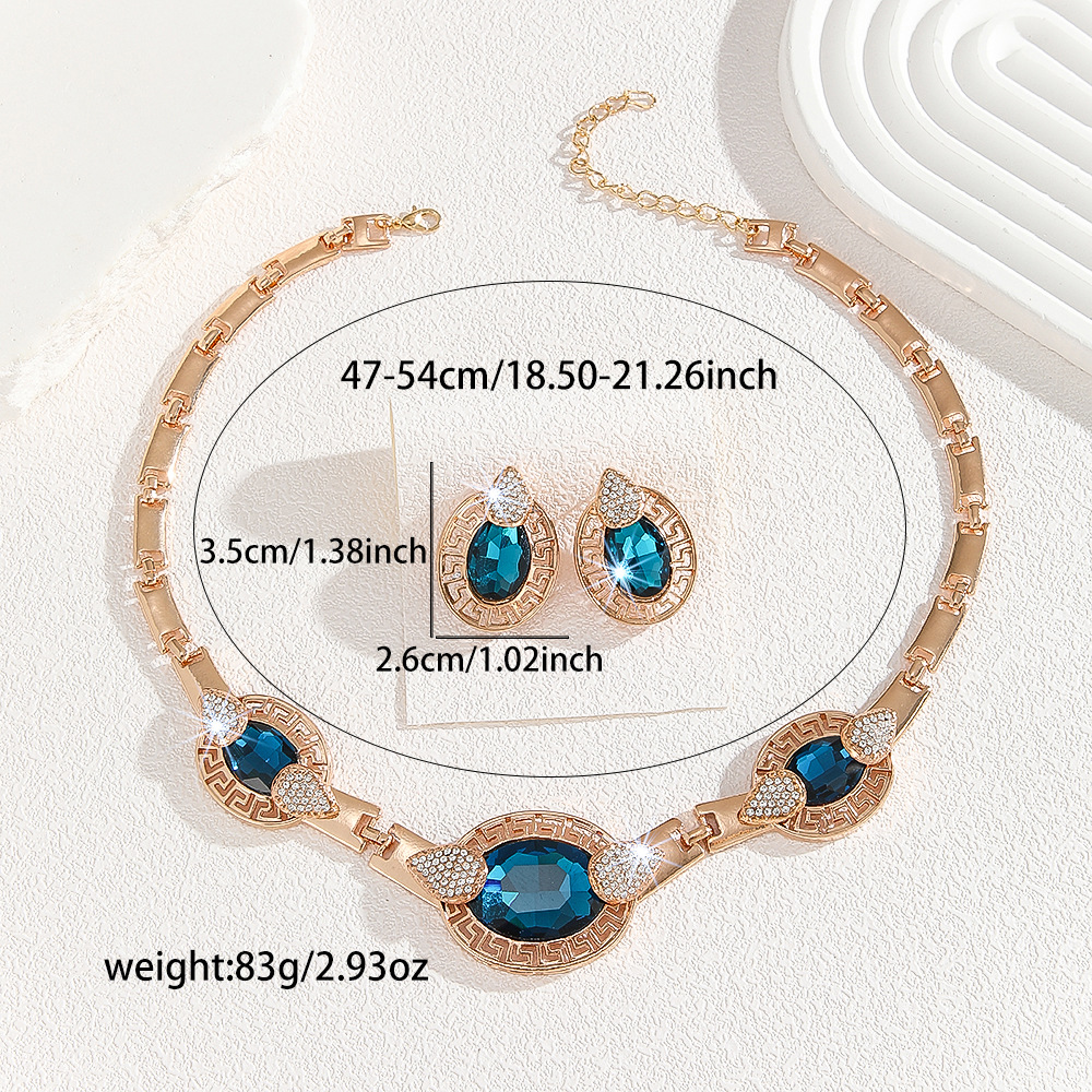 2-piece crystal jewelry set#TL4234